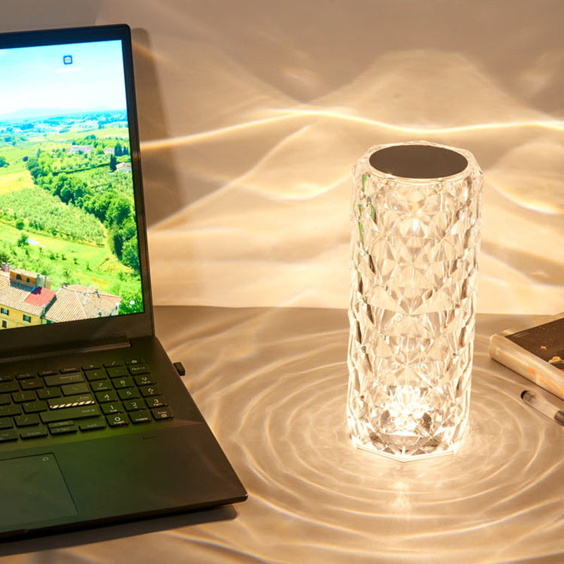 LED Crystal Table Desk Lamp, Modern Bedside Table Lamp, for Living Room Bedroom Dining Room Kitchen